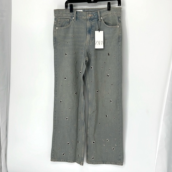 Zara NWT wide leg jeans women’s 8 - Picture 1 of 6